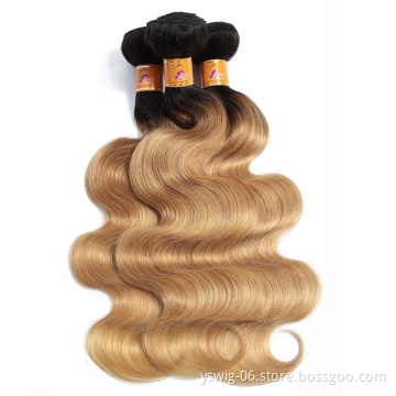 Wholesale Mink Virgin Brazilian Hair Bundles, 100% Brazilian Human Hair Weave, 1b/27# Body Natural Human Hair Bundles Weaves